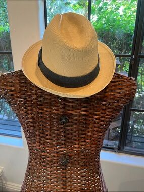 J. Crew Natural Straw Fedora with Black Band